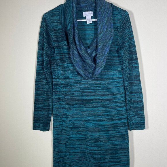 Soft Surroundings Dresses & Skirts - Soft Surroundings Wool Blend Cowl Neck Sweater Dress Long Sleeve Green Sz Small